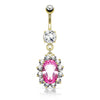 Piercing Nombril Pendentif Fleur Zircone