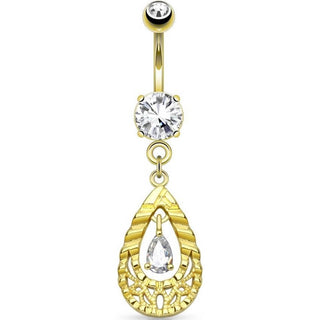 Piercing Nombril Pendentif Goutte Zircone