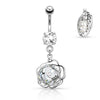 Piercing Nombril Pendentif Rose Zircone