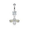 Piercing Nombril Pendentif Abeille Zircone