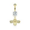 Piercing Nombril Pendentif Abeille Zircone