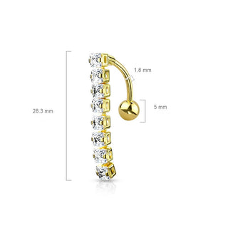 Piercing Nombril 8 Zircone Inversé