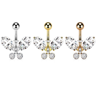 Piercing Nombril Papillon Zircone