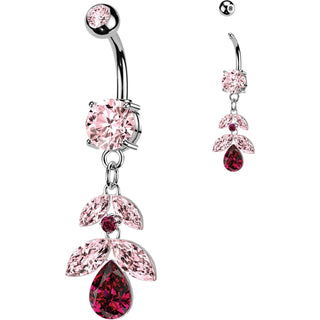 Belly Button Piercing Marquise Teardrop Vine Dangle