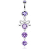 Belly Button Piercing Loop dangle Zirconia Silver