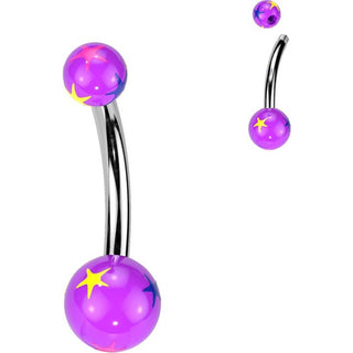 Belly Button Piercing Acrylic Starbust Ball