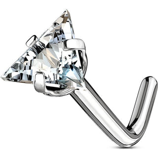 Nez En Forme de L Triangle Zircone Argent