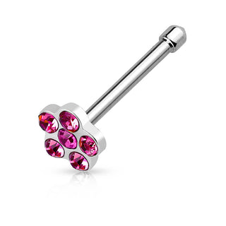 Nez Clou à Nez Fleur Zircone Argent