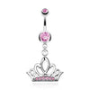 Piercing Nombril Pendentif Couronne Zircone