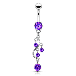 Piercing Nombril Pendentif Vigne Zircone