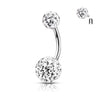 Belly Button Piercing Ball Zirconia Silver Internally Threaded