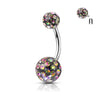Belly Button Piercing Ball Zirconia Silver Internally Threaded