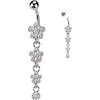 Belly Button Piercing Flower dangle Zirconia
