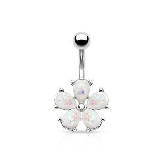 Piercing Nombril Fleur Opale