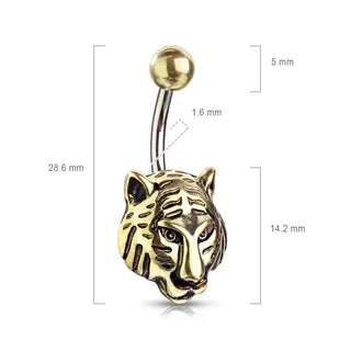 Piercing Nombril Tigre Or