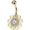 Piercing Nombril Fleur Zircone