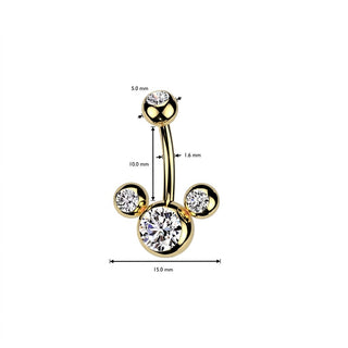Belly Button Piercing 3 Zirconia