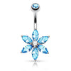 Piercing Nombril Fleur Zircone