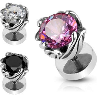 Fake Plug Flower Zirconia Internally Threaded