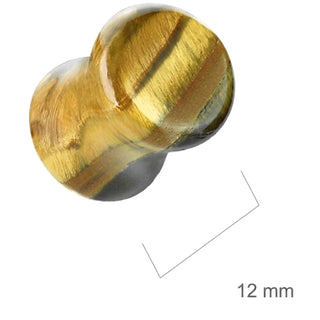 Plug tiger eye double flare semi precious stone