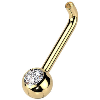 Titanium Christina Piercing Barbell zirconia Internally Threaded