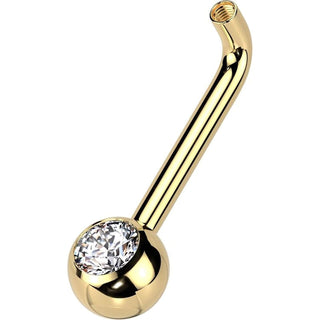 Titanium Christina Piercing Barbell zirconia Internally Threaded