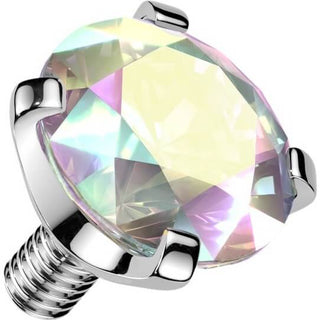 Top Top Prong Setting Cubic Zirconia Internally Threaded