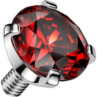 Top Top Prong Setting Cubic Zirconia Internally Threaded