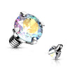 Top top round zirconia prong setting Internally Threaded