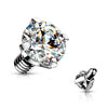 Top top round zirconia prong setting Internally Threaded