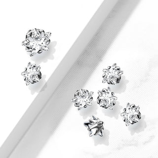 Top top start zirconia prong setting Internally Threaded
