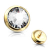 Top Top flat round zirconia bezel setting Internally Threaded