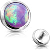 Top top flat round opal bezel setting Internally Threaded