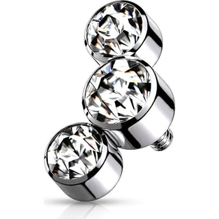 Top top 3 zirconias bezel setting Internally Threaded