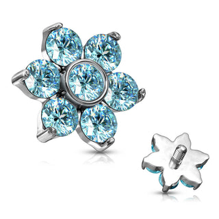 Top top flower zirconia prong setting Internally Threaded