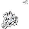 Titanium Top top star zirconia prong setting Internally Threaded