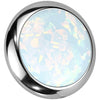 Titanium Top top round flat opal bezel setting Internally Threaded