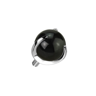 Titanium Top top ball semi-precious stone Internally Threaded