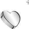 Titanium Top top flat heart silver Internally Threaded