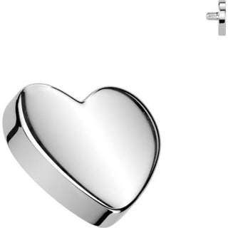 Titanium Top top flat heart silver Internally Threaded