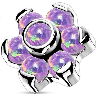 Titanium Top Top Flower Opal Internally Threaded