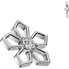 Titanium Top Top Pentagonal Cut Out Flower Zirconia Internally Threaded