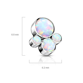 Titanium Top top 4 opals bezel setting Internally Threaded