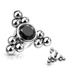 Titanium Top top zirconia bezel setting beaded balls Internally Threaded