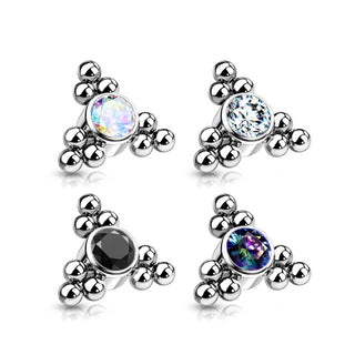 Titanium Top top zirconia bezel setting beaded balls Internally Threaded