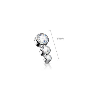 Titanium Top top 3 zirconias bezel setting Internally Threaded