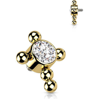 Titanium Top top cross zirconia beaded balls Internally Threaded