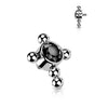 Titanium Top top cross zirconia beaded balls Internally Threaded
