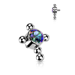 Titanium Top top cross zirconia beaded balls Internally Threaded