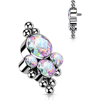 Titanium top 4 zirconias beaded ball edge Internally Threaded